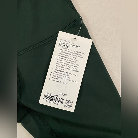 Lululemon NWT Legacy Green Wunder Train High-Rise Tights 28” Leggings Size 2 - Picture 11 of 11